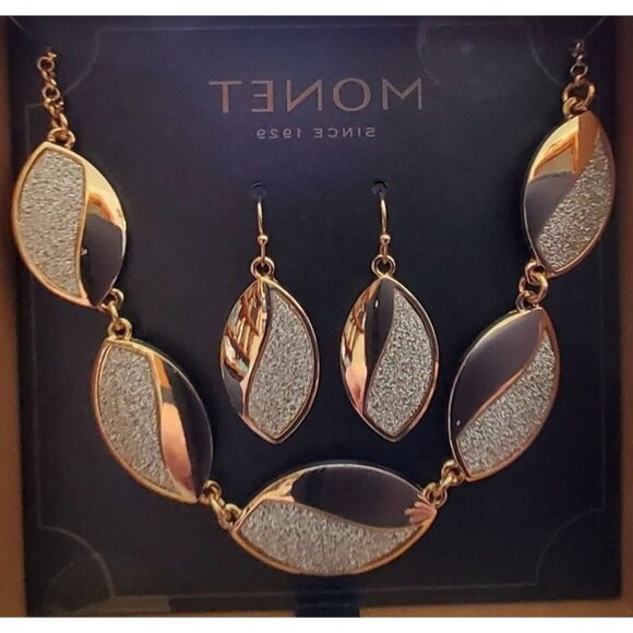 Monet Gold-Tone Necklace & Earrings Set With Glitter Accents - Picture 2 of 2